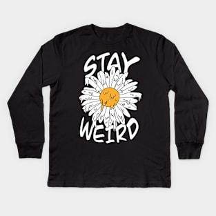 Stay Weird Grime Art Daisy Kids Long Sleeve T-Shirt